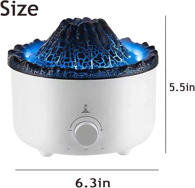 Essential Oil Diffusers 560ML,Cool Mist Humidifier Remote Control Ultrasonic Diffuser Flame Volcano with Jellyfish Shaped Spray for Bedroom, Living Room, Office, Spa and Yoga Room