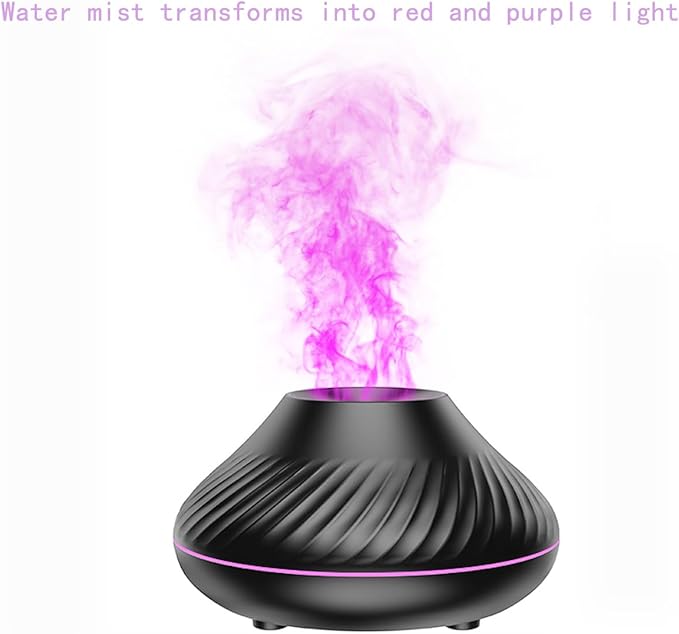 Simulation Flame Aromatherapy Machine USB Small appliance Air Humidifier Colorful Flame Aromatherapy Machine (black)