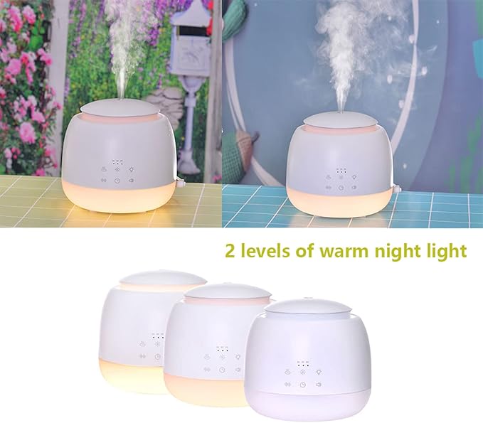 Sleep Sound Machine with Diffuser,Aromatherapy Essential Oil White Noise Machine,Mist Humidifier with 7 LED Color Lights,10 Soothing Sounds,Night Light,Timer, Waterless Auto Shut off(White)