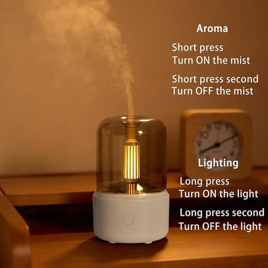 Essential Oil Diffuser, 150ml Aromatherapy Diffuser with Auto Shut-Off Function, Ultrasonic Diffusers for Essential Oils, Cool Mist Humidifier with Warm Lights, for Home & Office