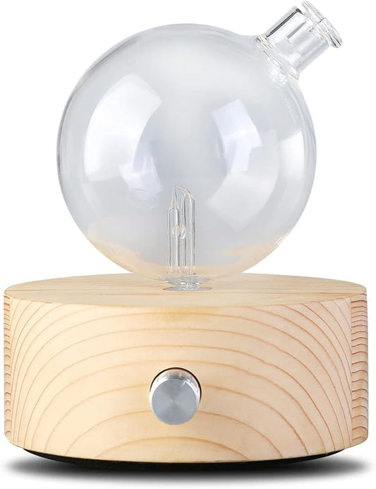 Vintage Aromatherapy Essential Oil Diffuser Lychee New Professional 7 Color Pure Essential Oils Fragrances Aromatherapy Wood & Glass Diffuser for Home Office Hotel SPA (Button Mode86)