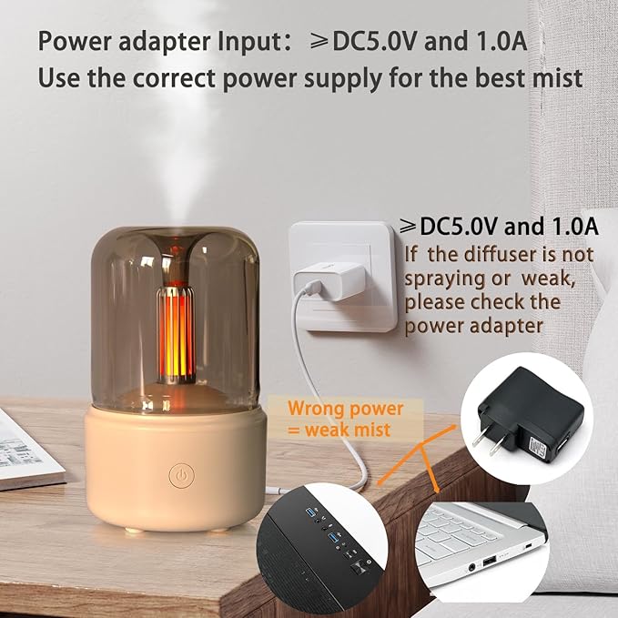 Essential Oil Diffuser, 150ml Aromatherapy Diffuser with Auto Shut-Off Function, Ultrasonic Diffusers for Essential Oils, Cool Mist Humidifier with Warm Lights, for Home & Office